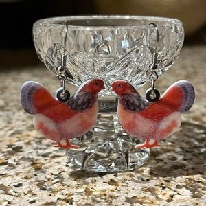 NWT Hen and Rooster two pairs of dangling earrings